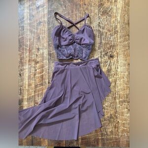 Girls Purple Two-Piece lyrical Dance costume